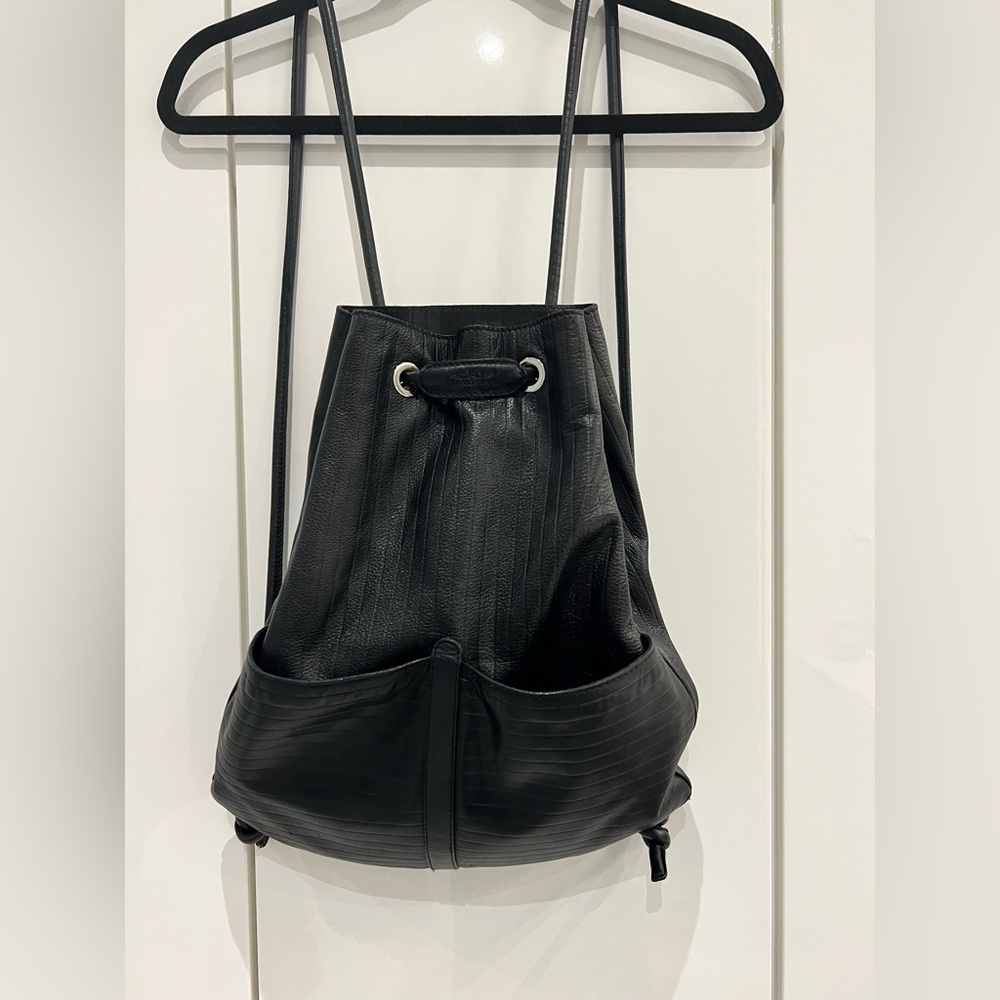 Tramontano Napoli 1865 black leather convertible backpack 🖤🖤🖤